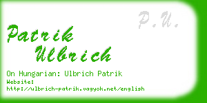 patrik ulbrich business card